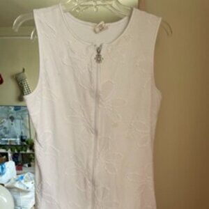 White vintage cherokee zip up dress